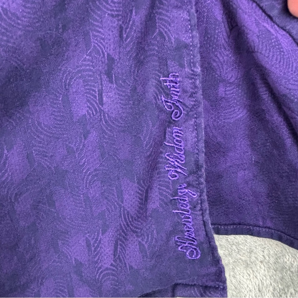 Robert‎ Graham Shirt Men 3XL Purple Geometric Flip Cuff Business Office Preppy - Picture 7 of 12